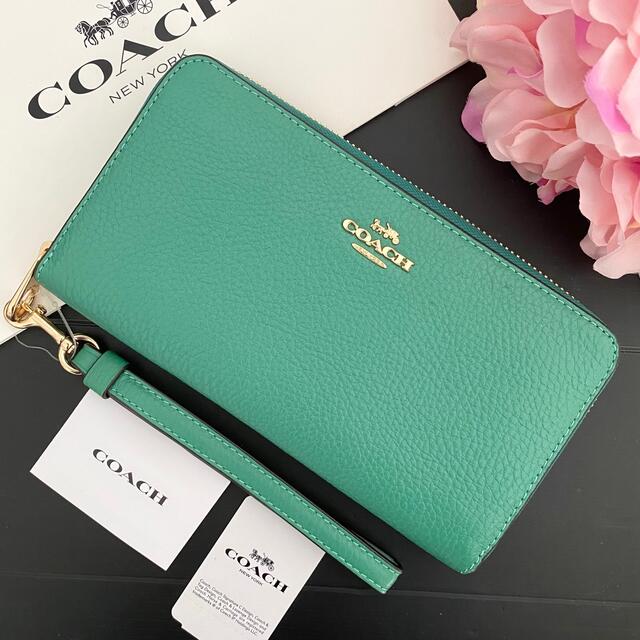 COACH - 最新モデル【新品】COACH コーチ☆長財布 ライトグリーンの