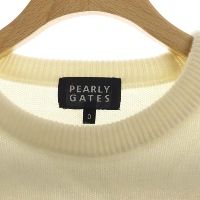 PEARLY GATES(パーリーゲイツ)のパーリーゲイツ クルーネックニット セーター 長袖 ワッペン ウール ゴルフ 0 レディースのトップス(ニット/セーター)の商品写真