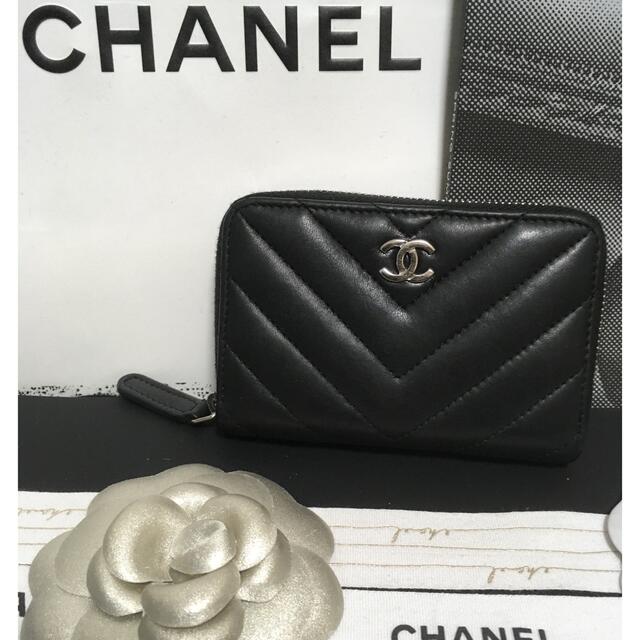 超美品★  CHANEL シャネル シェブロン コインケース ミニ財布 正規品