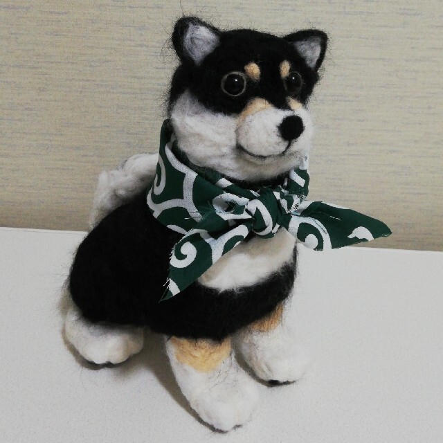 羊毛フェルト　いぬ　柴犬　黒柴　ハンドメイド