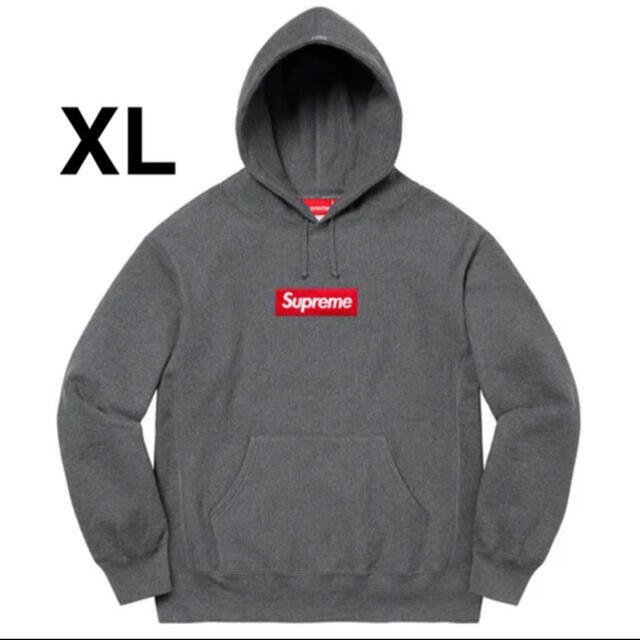 supreme Box Logo Hooded Sweatshirt チャコールトップス