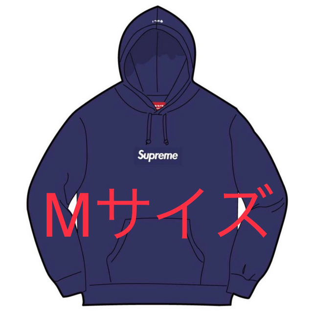 Supreme box logo hooded sweatshirt navy