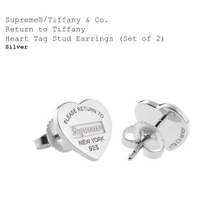 シュプリーム(Supreme)のSupreme Tiffany Heart Tag Stud Earrings(ピアス(両耳用))