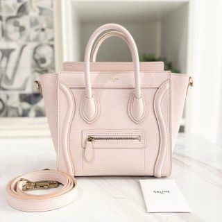 celine - 美品☆ セリーヌ ラゲージ ナノ 新ロゴ 2way 薄ピンクの通販 ...