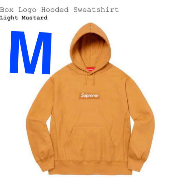 【M】Box Logo Hooded Sweatshirt Mustard