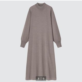 ユニクロ(UNIQLO)の【お値下げ】メリノブレンドAラインワンピース　長袖　S(ロングワンピース/マキシワンピース)