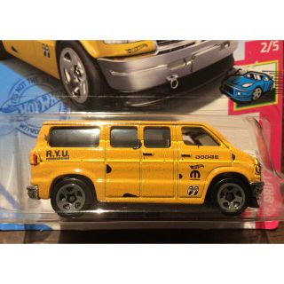 クライスラー(Chrysler)のホットウィール  Hot Wheels ダッジ バン DODGE VAN 黄(ミニカー)