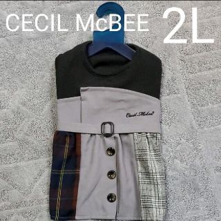 セシルマクビー(CECIL McBEE)の犬服　CECIL McBEE　ブロッキングワンピース　２Ｌ(犬)