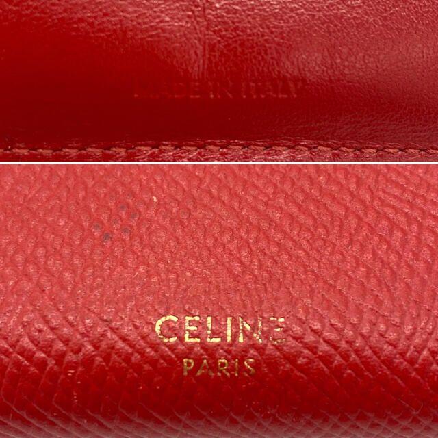 celine(セリーヌ)の【大特価‼︎】セリーヌ ミディアムストラップウォレット レッド 鑑定済み■ レディースのファッション小物(財布)の商品写真