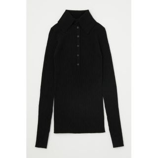 マウジー(moussy)の【M_】COLLAR RIB KNIT 新品 ブラック MOUSSY(ニット/セーター)