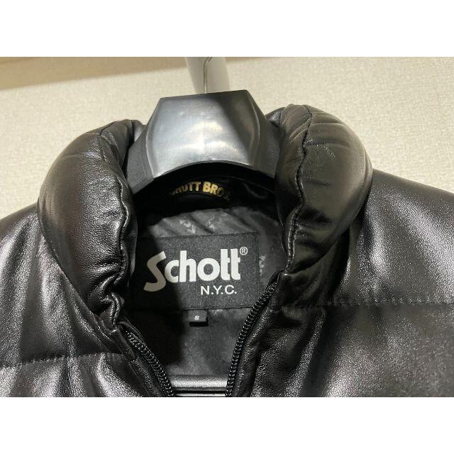 schott(ショット)のSchott ショット ダウンジャケット 羊革 本革 ブラック サイズ：S メンズのジャケット/アウター(ダウンジャケット)の商品写真