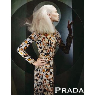 美品】PRADA MILANO プラダ 高級 ドレス ワンピース 総柄 42 kanfa720.com