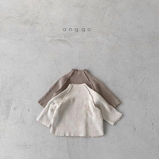 コドモビームス(こども ビームス)のuniuni様⭐︎anggo ワッフルT ブラウン 80サイズ 韓国子供服(シャツ/カットソー)