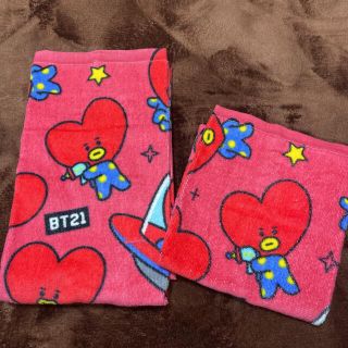 新品BTS  Bt21×しまむらTATA   フェイスタオル・ハンドタオルセット(キャラクターグッズ)