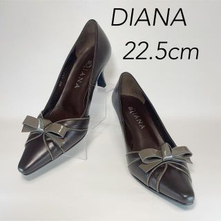 ダイアナ(DIANA)の【ほぼ新品✨】DIANA 22.5cm ブラウン　リボン(ハイヒール/パンプス)