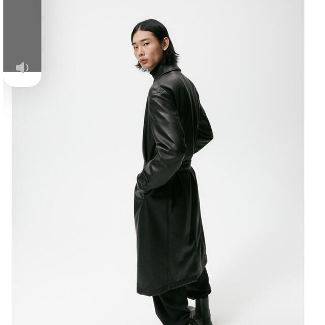 ZARA(ザラ)のZARA レザートレンチコート　完売品L メンズのジャケット/アウター(トレンチコート)の商品写真