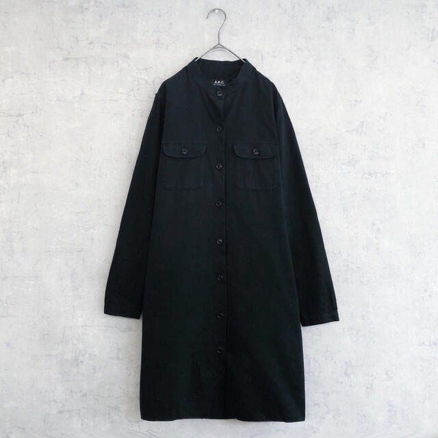 A.P.C(アーペーセー)のnagiccoさま★ A.P.C Uネック ノーカラー ボタンシャツ ワンピース レディースのワンピース(ひざ丈ワンピース)の商品写真