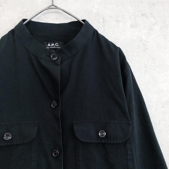 A.P.C(アーペーセー)のnagiccoさま★ A.P.C Uネック ノーカラー ボタンシャツ ワンピース レディースのワンピース(ひざ丈ワンピース)の商品写真