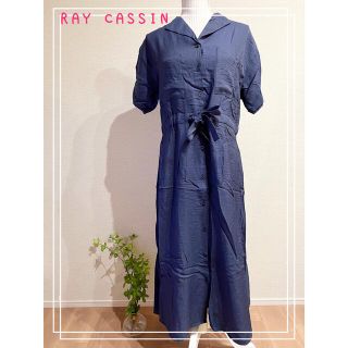 レイカズン(RayCassin)の【未使用タグ付】RAY CASSIN 半袖ワンピース　ブルー(ロングワンピース/マキシワンピース)