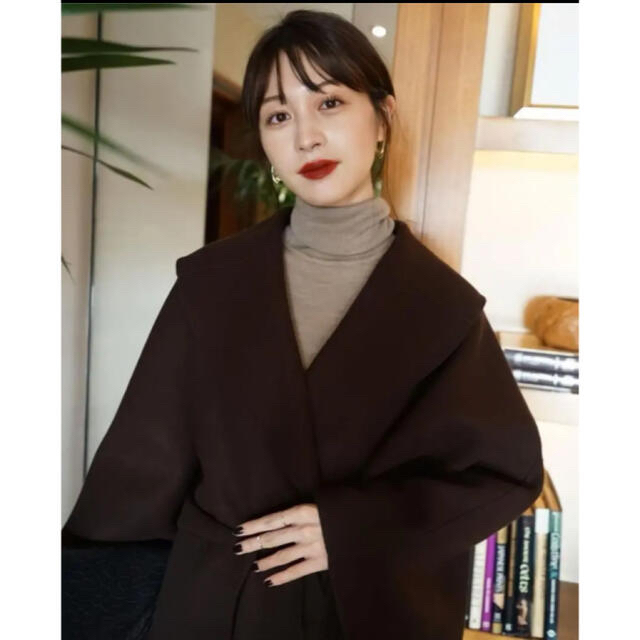 L'Or ロル Irregular hem Cape Coat