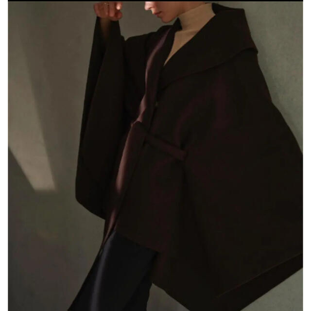 L'Or ロル Irregular hem cape coat レディースのジャケット/アウター(ロングコート)の商品写真