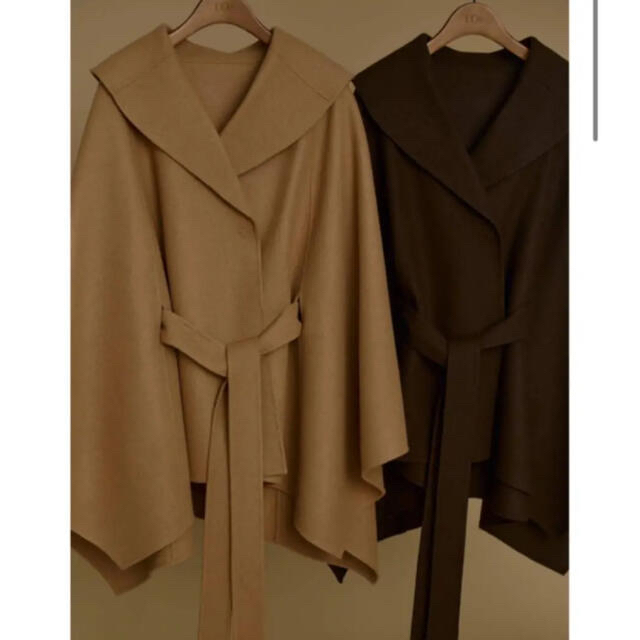 L'Or ロル Irregular hem cape coat レディースのジャケット/アウター(ロングコート)の商品写真