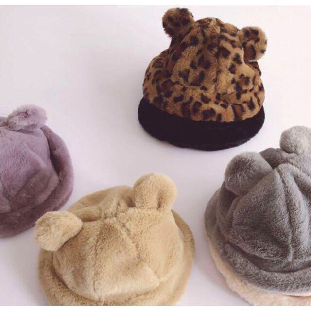 ♡クマ耳 ファーハット♡ フワフワ　キッズ　かわいい　冬　帽子 キッズ/ベビー/マタニティのこども用ファッション小物(帽子)の商品写真