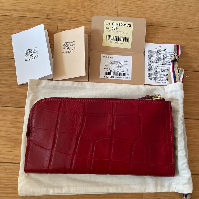 IL BISONTE(イルビゾンテ)のイルビゾンテ クロコ型押し赤 新品・未使用 レディースのファッション小物(財布)の商品写真