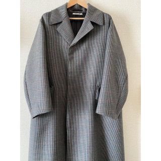 コモリ(COMOLI)のAURALEE 18aw DOUBLE FACE CHECK LONG COAT(ステンカラーコート)