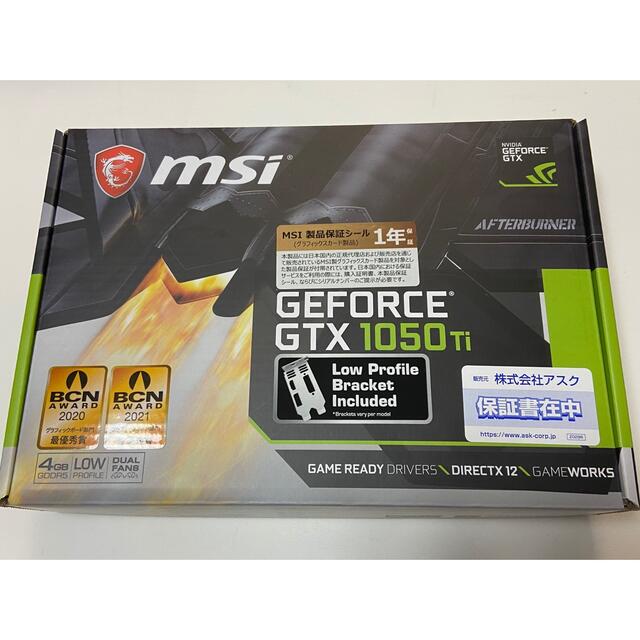 GTX 1050 TI 4GT LP  グラフィックボードMSI Geforce