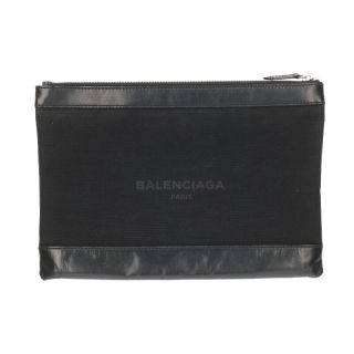 バレンシアガ(Balenciaga)のバレンシアガ ネイビークリップ 373834 ロゴキャンバスクラッチバッグ M(ビジネスバッグ)