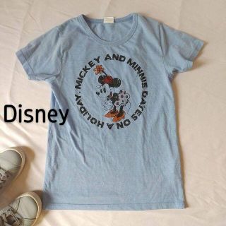 ディズニー(Disney)のディズニー　ミニーマウス　半袖Tシャツ　水色　Mサイズ(Tシャツ(半袖/袖なし))