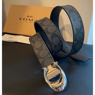 コーチ(COACH)の37,800円正規コーチスカルプテッドシグネチャーフリーサイズリバーシブルベルト(ベルト)