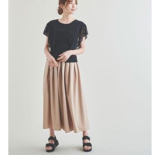 ザラ(ZARA)の【大幅値下げ】ガウチョ ワイドパンツ ロングスカート ベージュ(ロングスカート)