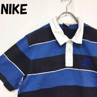 ナイキ(NIKE)の購入者ありナイキ 半袖 ラガーシャツ ボーダー柄 コットン100％ サイズL(その他)