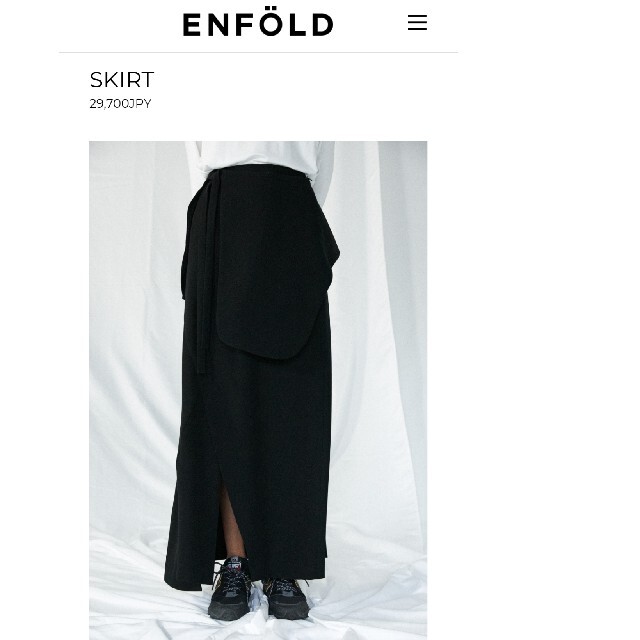 ENFOLD(エンフォルド)のENFOLD ダブルサテン ラップパーツSK スカート レディースのスカート(ロングスカート)の商品写真