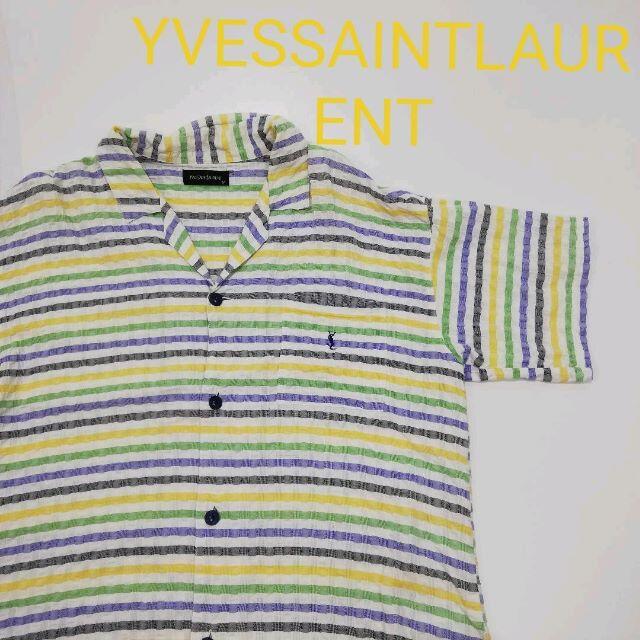 YVESSAINTLAURENT イヴサンローラン 半袖 オープンカラーシャツ