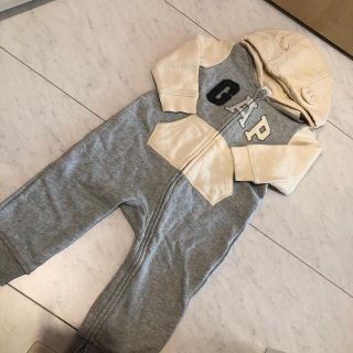 ベビーギャップ(babyGAP)のGAP クマ耳つなぎ　ロンパース　80(ロンパース)