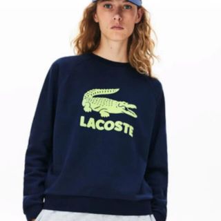 美品　LACOSTE　ラコステ　スウェット　ビッグロゴ　トレーナー　ネイビー　M