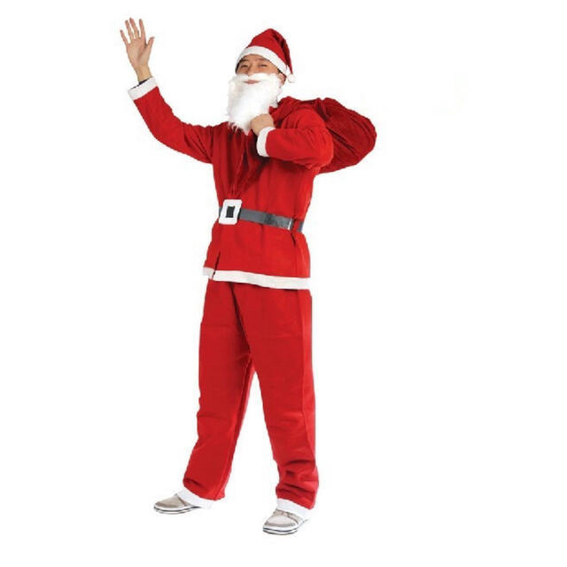 サンタクロース　コスチューム　大人用　5点セット　コスプレ　クリスマス　服 エンタメ/ホビーのコスプレ(衣装一式)の商品写真