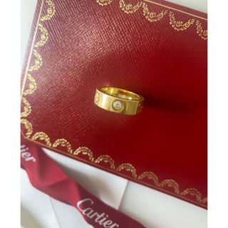 カルティエ(Cartier)のカルティエ　ラブリングYG ハーフダイヤ　#49(リング(指輪))