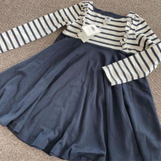 プチバトー(PETIT BATEAU)のoutlet プチバトー マリニエール切り替えワンピース 6a(ワンピース)