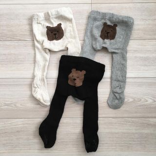 ベビーギャップ(babyGAP)の未使用 3着セット baby Gap ベイビー ギャップ タイツ くま 出産準備(靴下/タイツ)