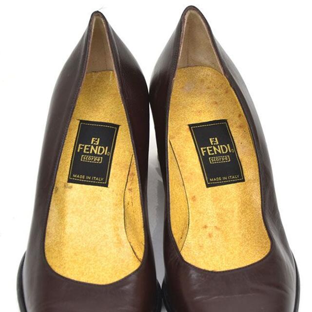 FENDI(フェンディ)のフェンディ レザー ヒール パンプス 35(約22cm) レディースの靴/シューズ(ハイヒール/パンプス)の商品写真