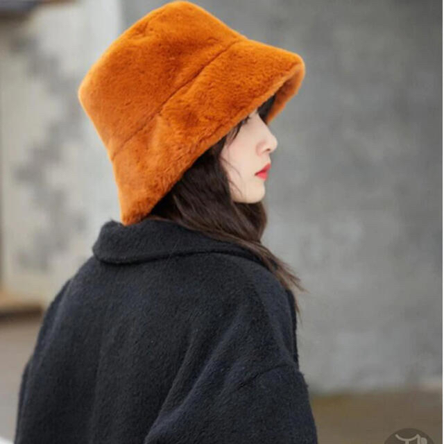 韓国 バケットハット ファー レディースの帽子(ハット)の商品写真