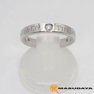 ティファニー(Tiffany & Co.)のティファニーフラットバンドリング3PダイヤモンドPT950【美品】(リング(指輪))