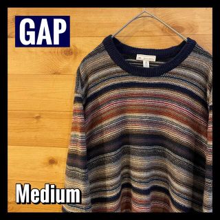 ギャップ(GAP)の【GAP】柄ニット セーター ラムウール 総柄 M ギャップ アメリカ古着(ニット/セーター)