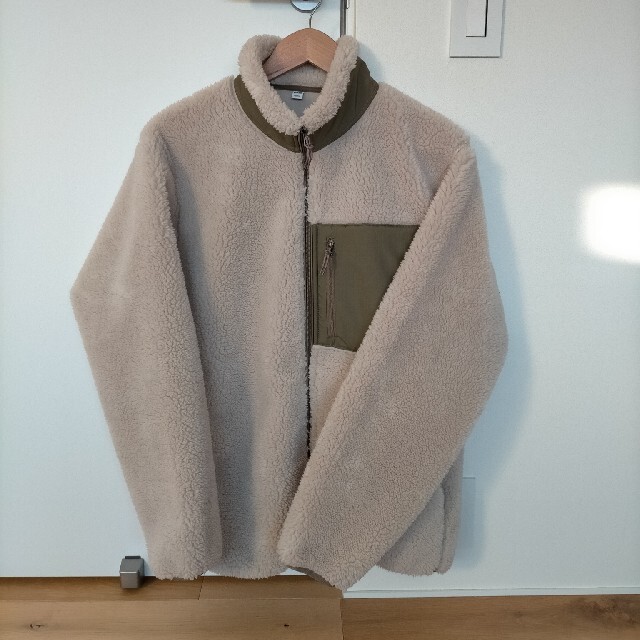 UNIQLO ユニクロ 防風アウターフリースジャケット(長袖)L ベージュの通販 by ひで ユニクロ フリースL サンドベージュ