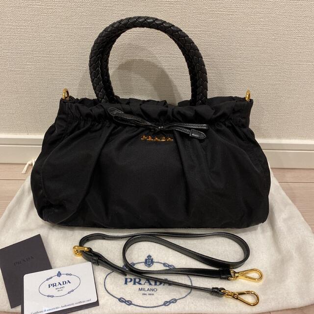 極美品！ ☆PRADA☆ プラダ リボン ナイロン 2way バックバッグ