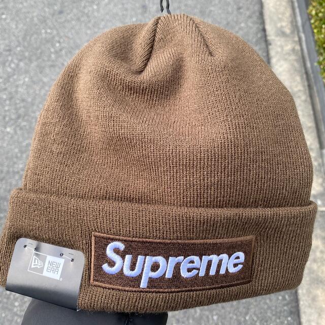 Supreme Box Logo Beanie ニット帽　ビーニー　ブラウン